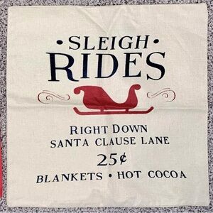Christmas Sleigh Rides Pillow Cover 17x17 Square NWOT